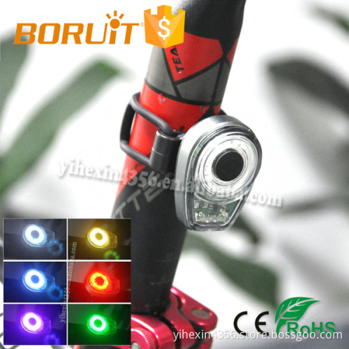 USB Rechargeable Bike Light Multifunctional COB Led Bicycle Tail Light ( Colorful Light)